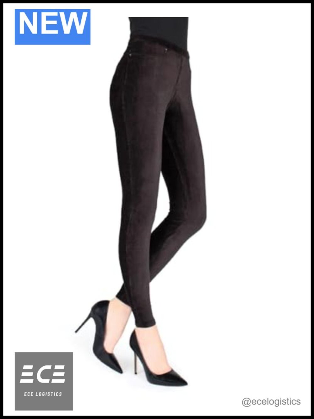 Women's Corduroy Leggings Thin Rib Slim Cut Stretch Fit